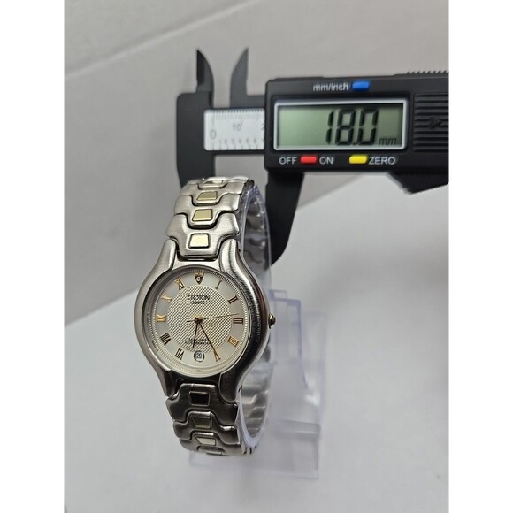 Croton Unisex Quartz 36mm Two Tone 23K Gold Plated Watch Date New Battery Japan - Picture 6 of 11